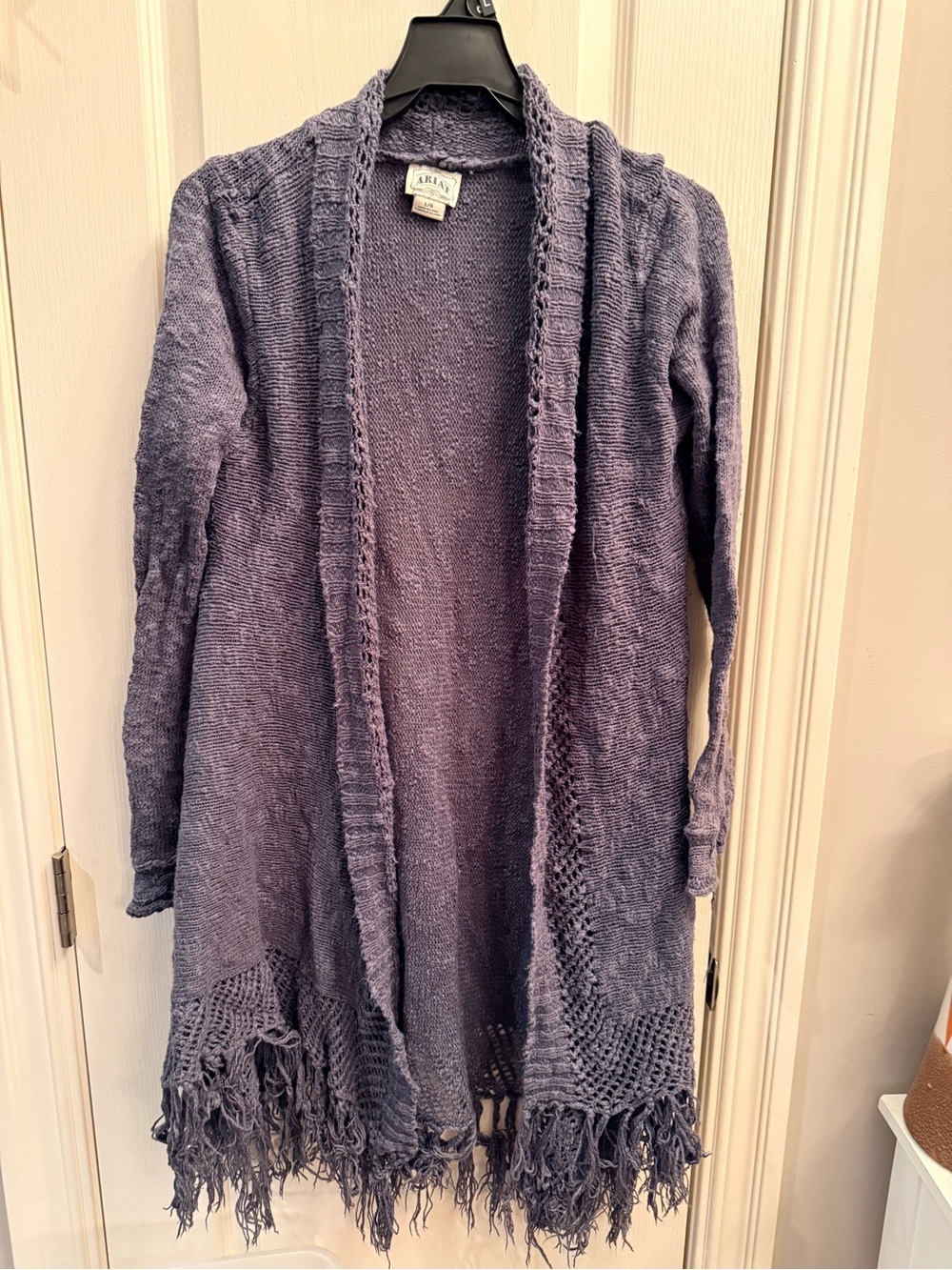 Ariat Open-Front Fringe Hem Cardigan Sweater - size large